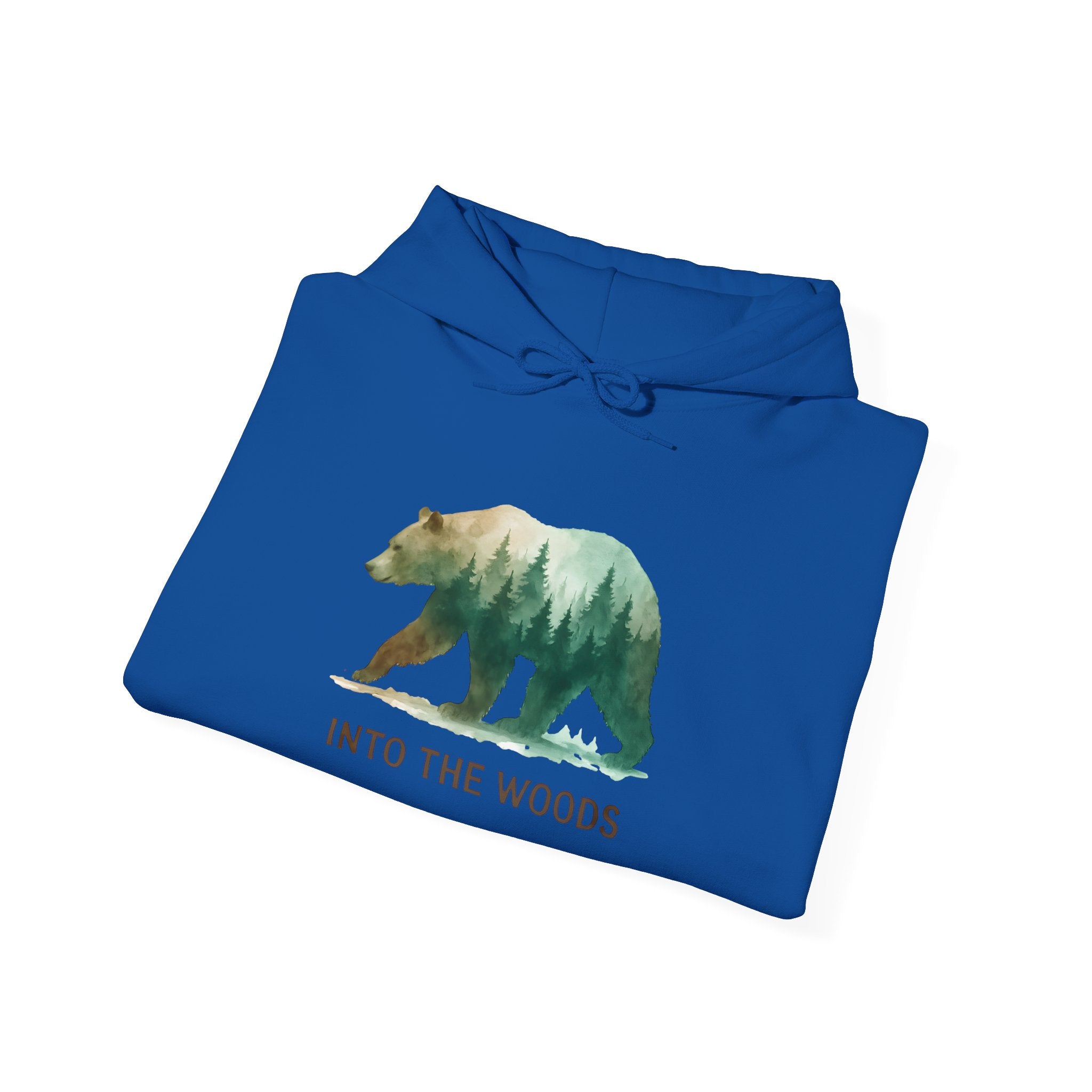 Into the Woods Bear Hoodie — Nature Forest Graphic Hoodie
