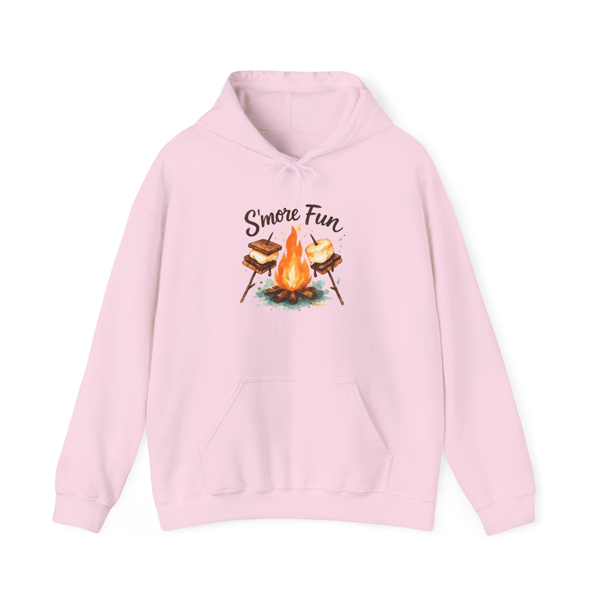 Campfire S'more Fun Hoodie — Cozy Camping Sweatshirt with Marshmallow & Fire Graphic