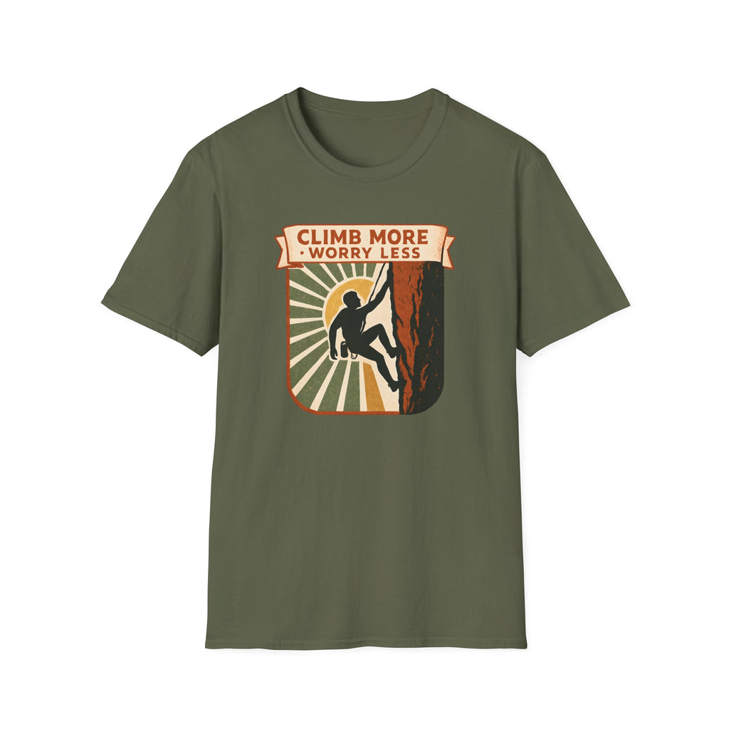 Climb More Worry Less/Mountain Climbing Outdoor Tee