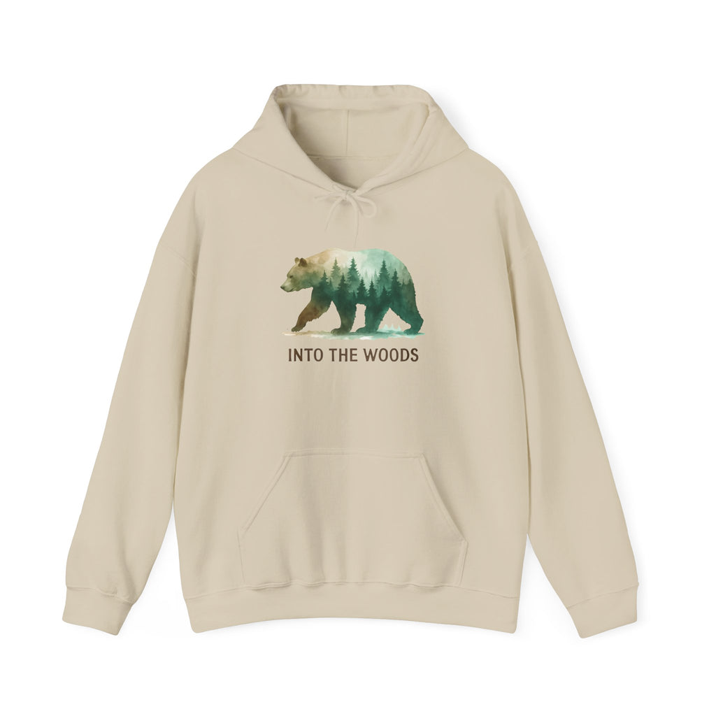 Into the Woods Bear Hoodie — Nature Forest Graphic Hoodie