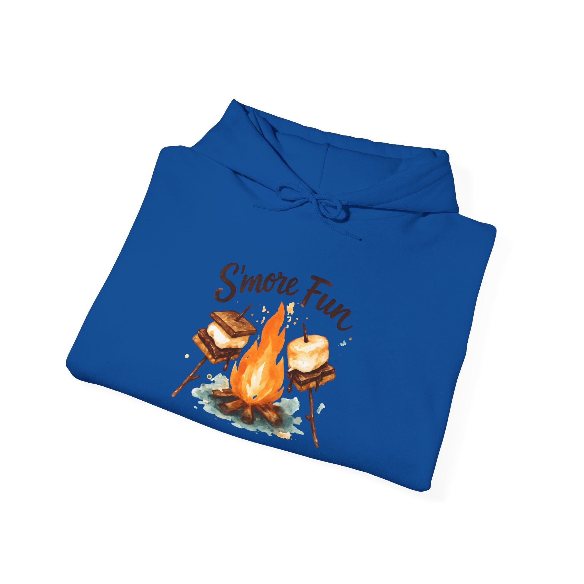 Campfire S'more Fun Hoodie — Cozy Camping Sweatshirt with Marshmallow & Fire Graphic