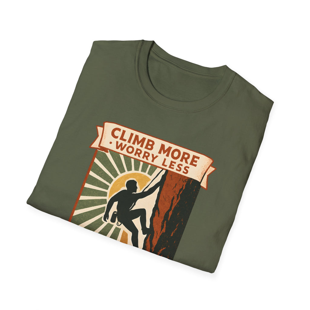 Climb More Worry Less/Mountain Climbing Outdoor Tee