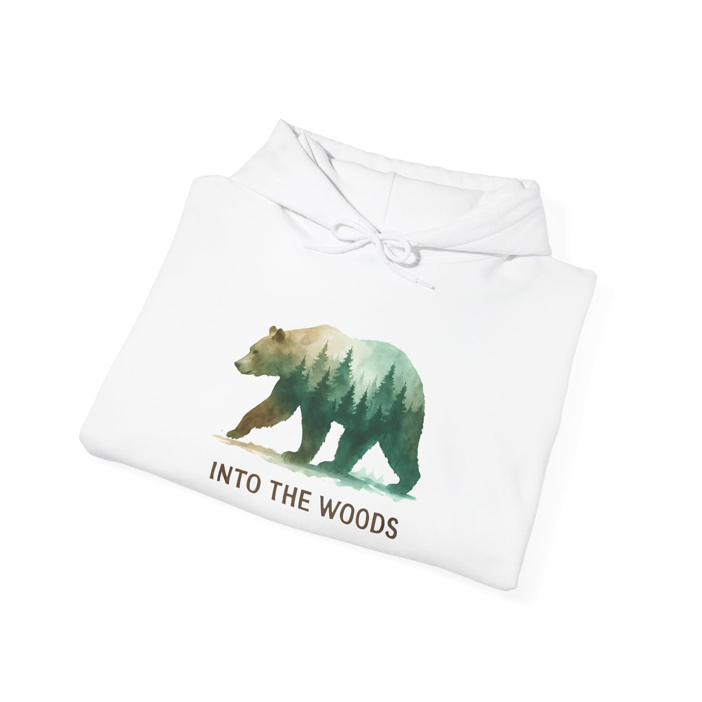 Into the Woods Bear Hoodie — Nature Forest Graphic Hoodie