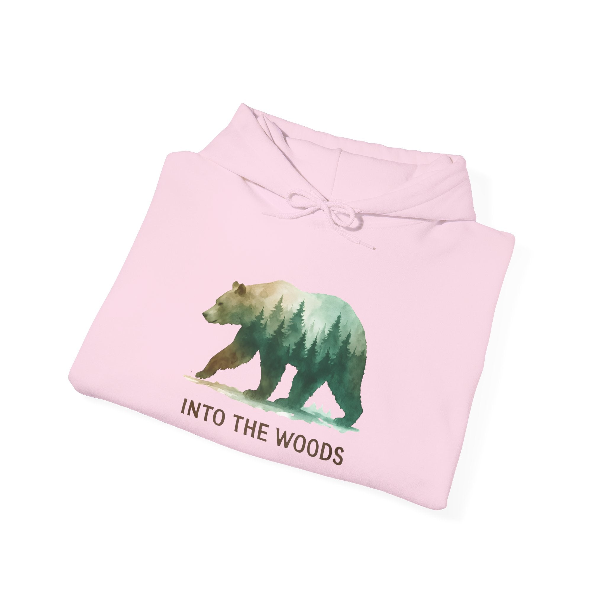 Into the Woods Bear Hoodie — Nature Forest Graphic Hoodie