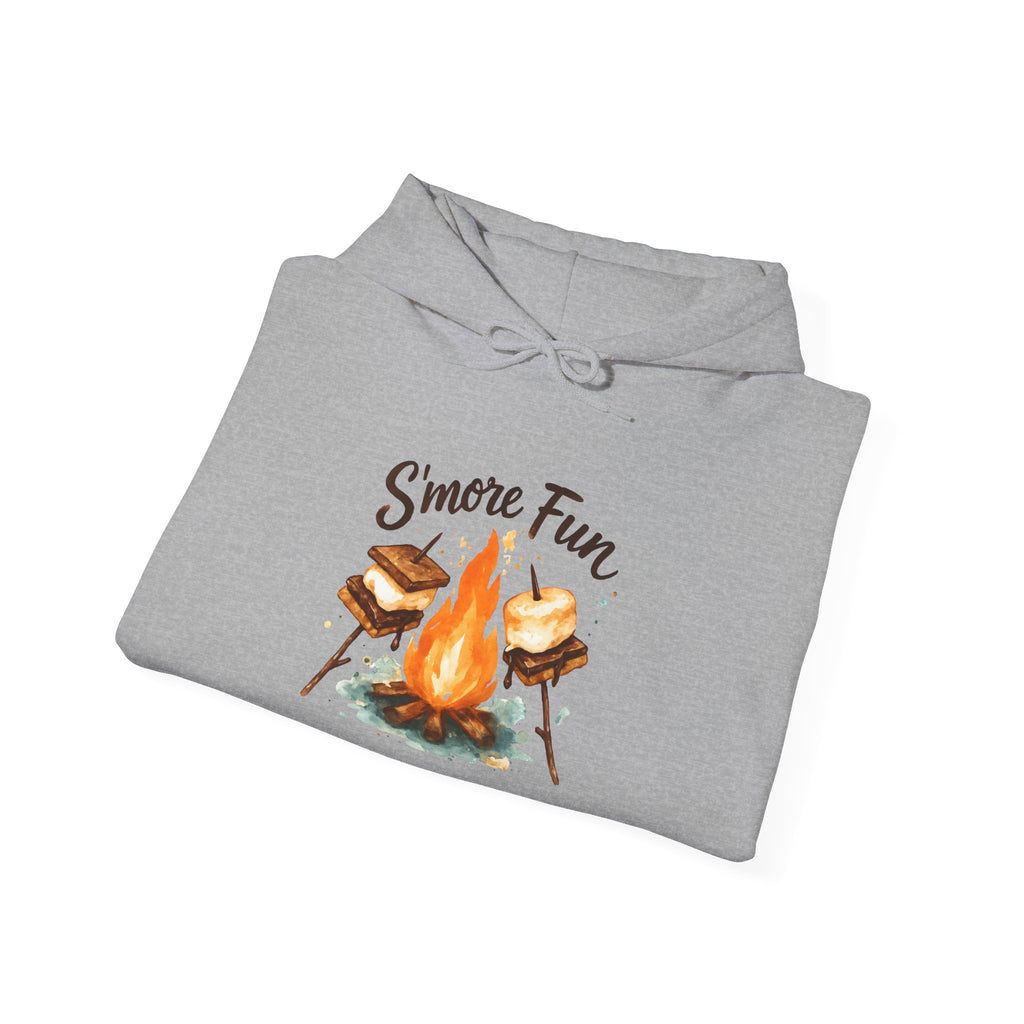 Campfire S'more Fun Hoodie — Cozy Camping Sweatshirt with Marshmallow & Fire Graphic