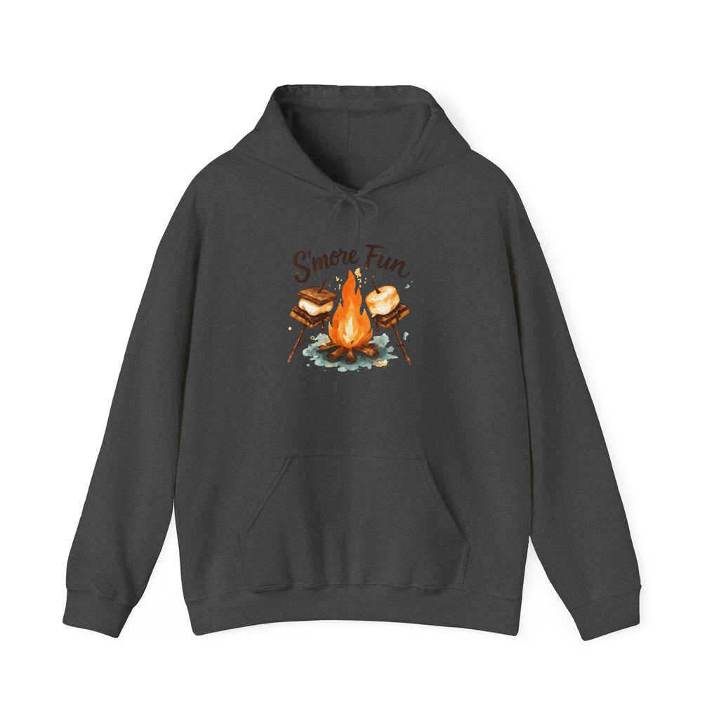 Campfire S'more Fun Hoodie — Cozy Camping Sweatshirt with Marshmallow & Fire Graphic