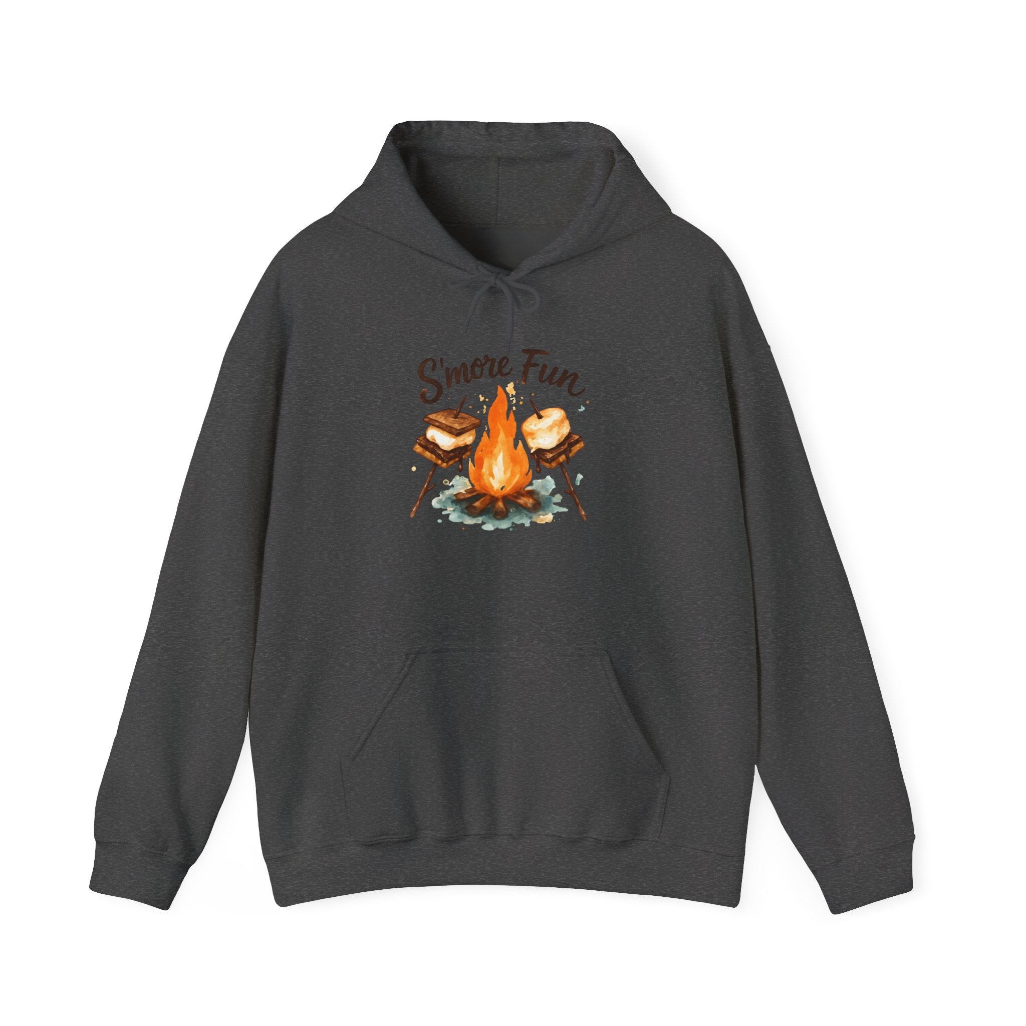 Campfire S'more Fun Hoodie — Cozy Camping Sweatshirt with Marshmallow & Fire Graphic