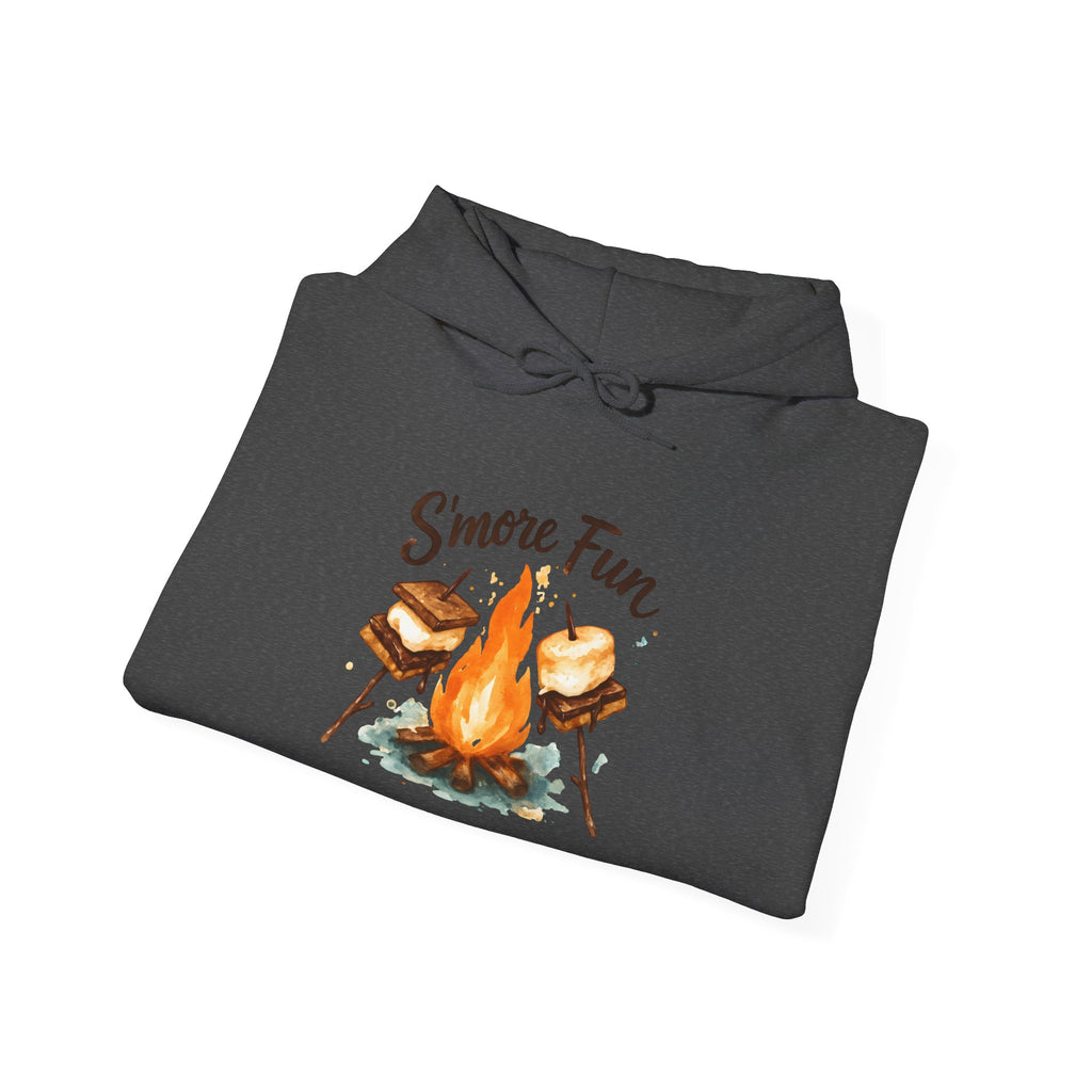 Campfire S'more Fun Hoodie — Cozy Camping Sweatshirt with Marshmallow & Fire Graphic