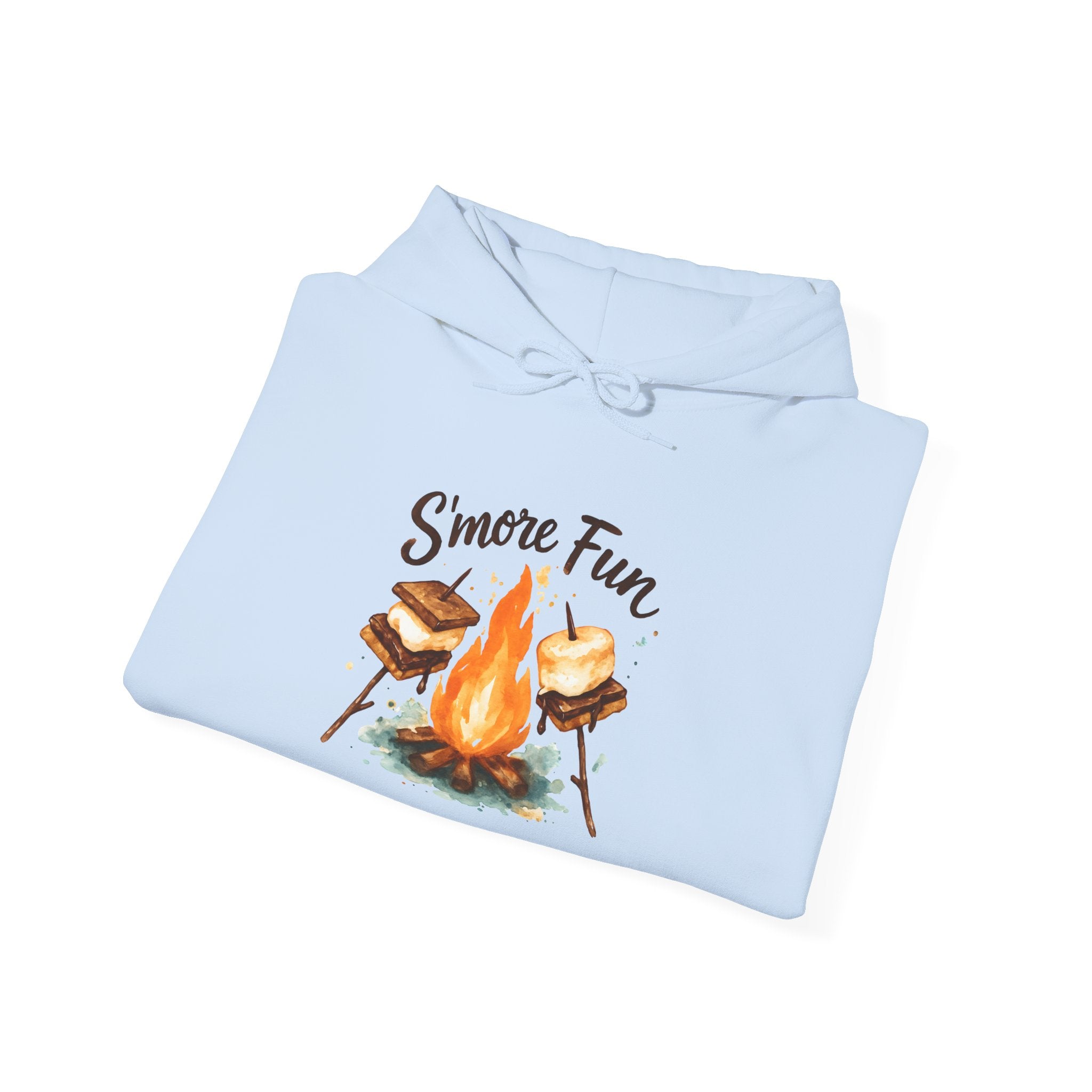 Campfire S'more Fun Hoodie — Cozy Camping Sweatshirt with Marshmallow & Fire Graphic