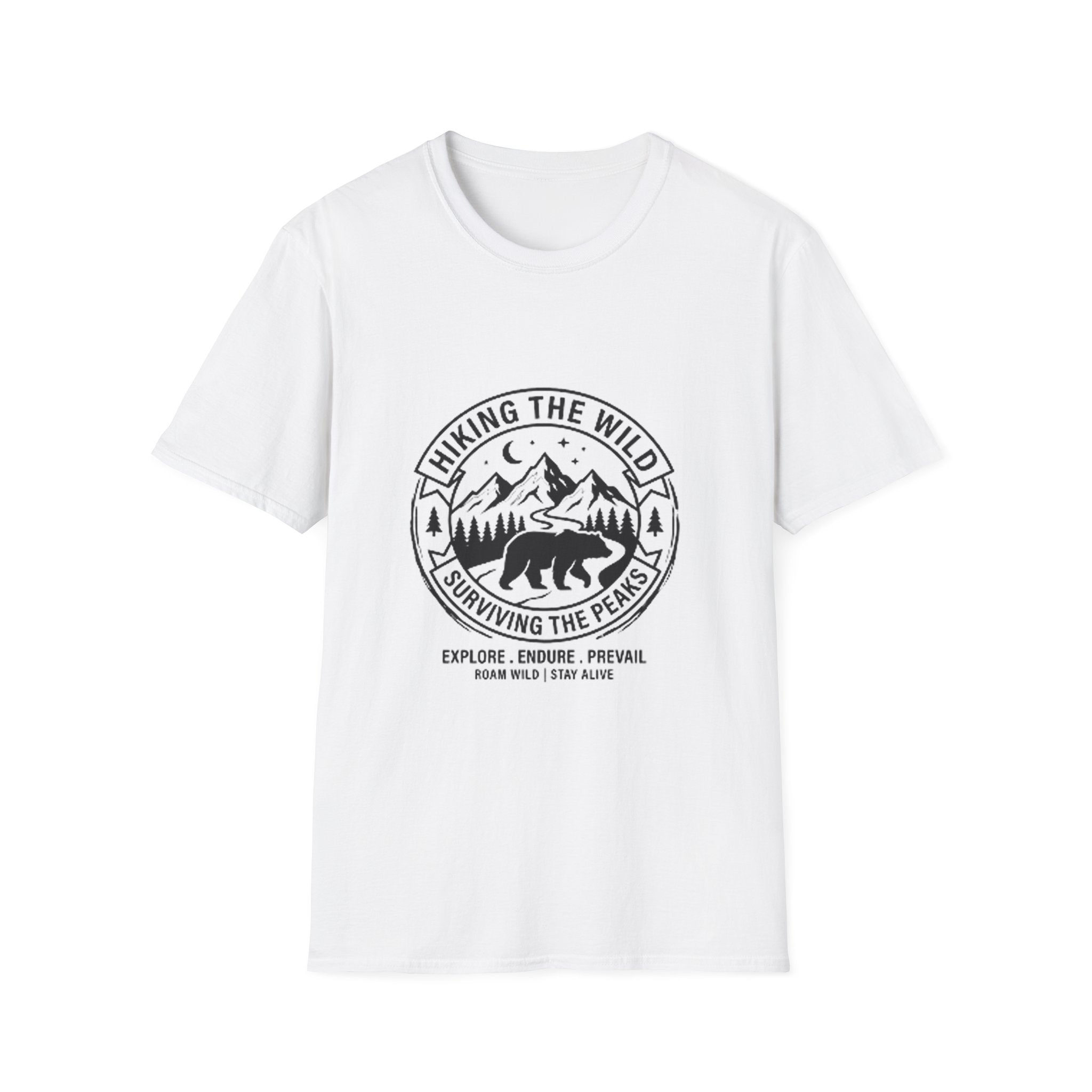 Hiking the Wild T-Shirt – Bear & Mountain Outdoor Adventure Tee