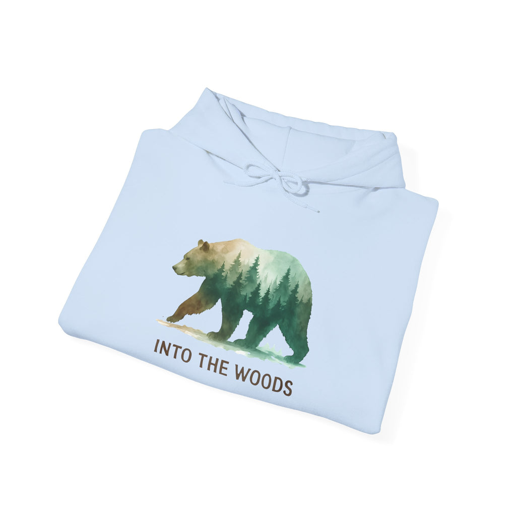 Into the Woods Bear Hoodie — Nature Forest Graphic Hoodie
