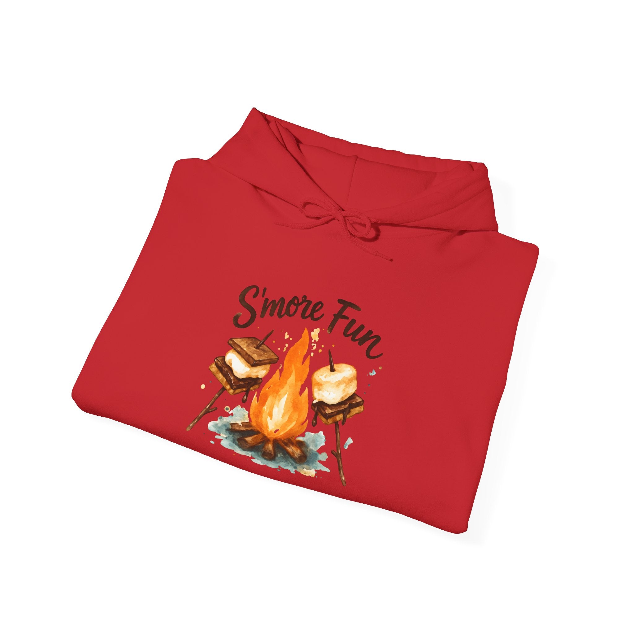 Campfire S'more Fun Hoodie — Cozy Camping Sweatshirt with Marshmallow & Fire Graphic