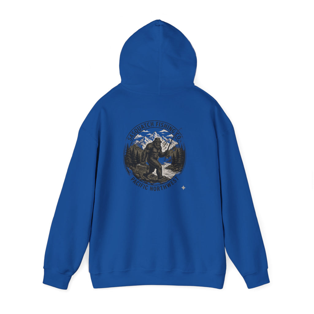 Sasquatch Fishing Co. PNW Hoodie — Pacific Northwest Bigfoot Outdoor Sweatshirt