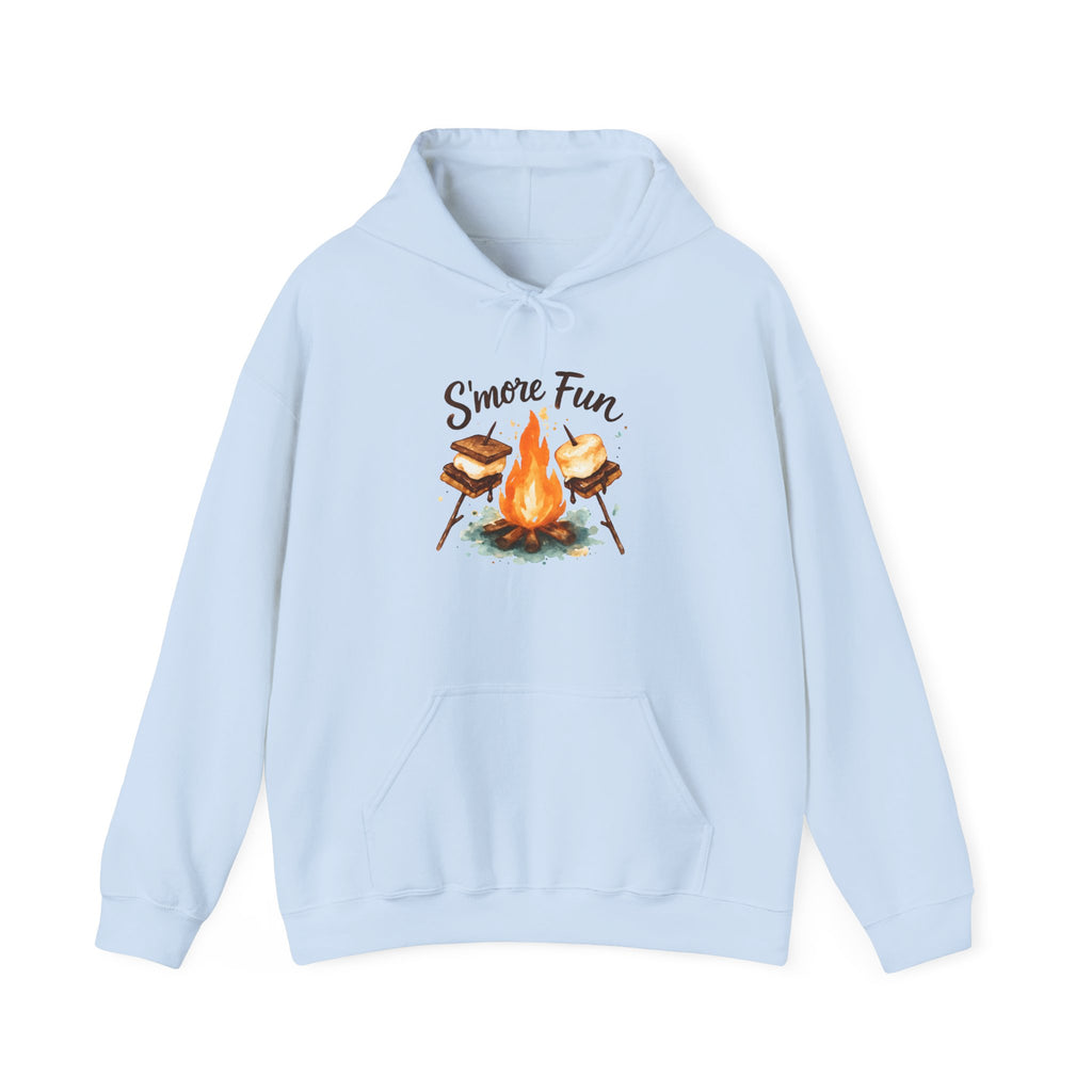 Campfire S'more Fun Hoodie — Cozy Camping Sweatshirt with Marshmallow & Fire Graphic