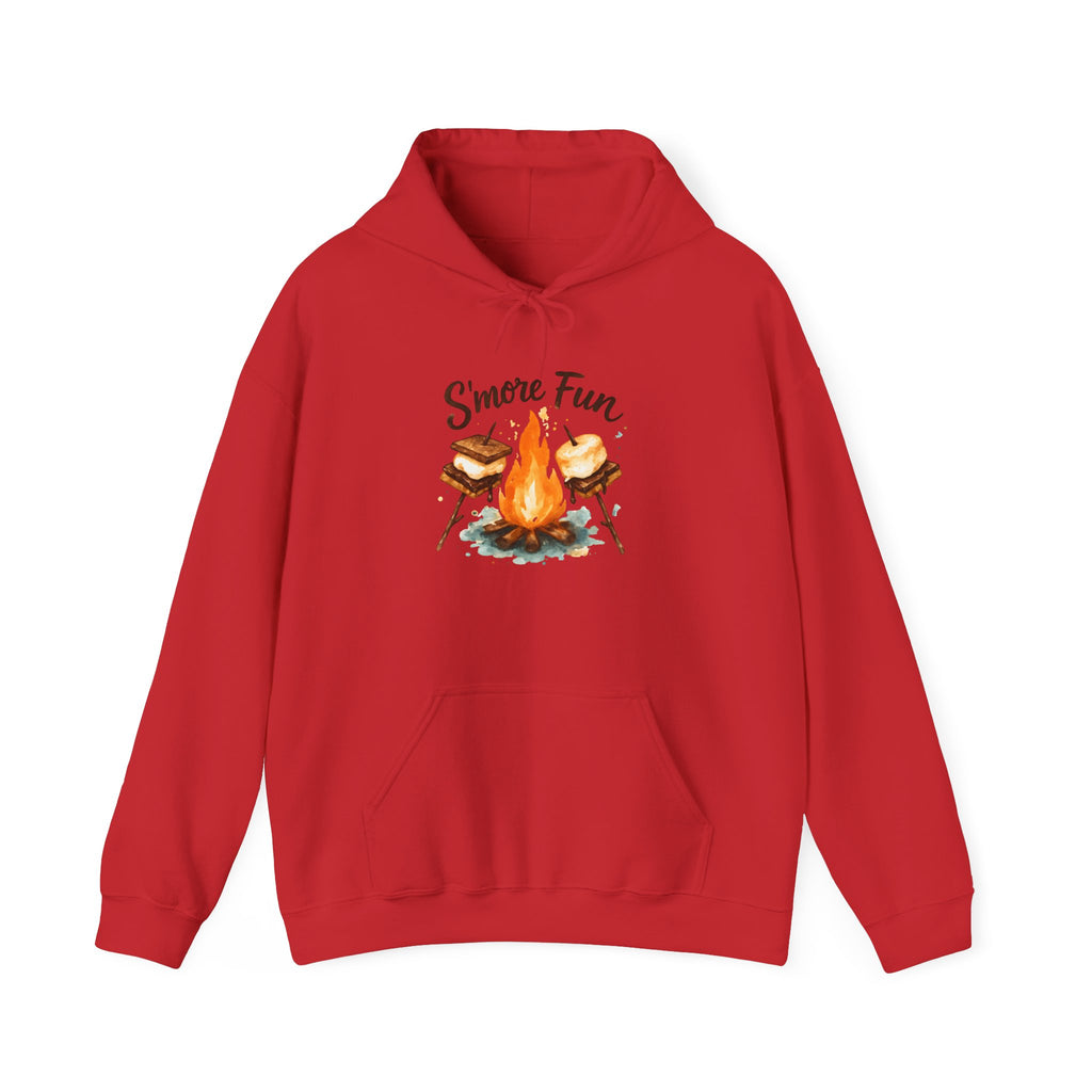 Campfire S'more Fun Hoodie — Cozy Camping Sweatshirt with Marshmallow & Fire Graphic