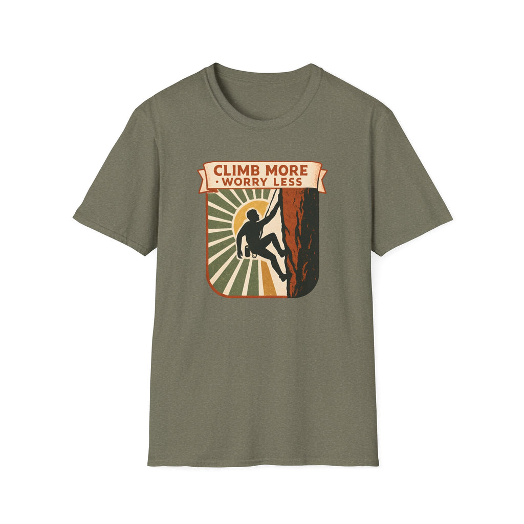 Climb More Worry Less/Mountain Climbing Outdoor Tee