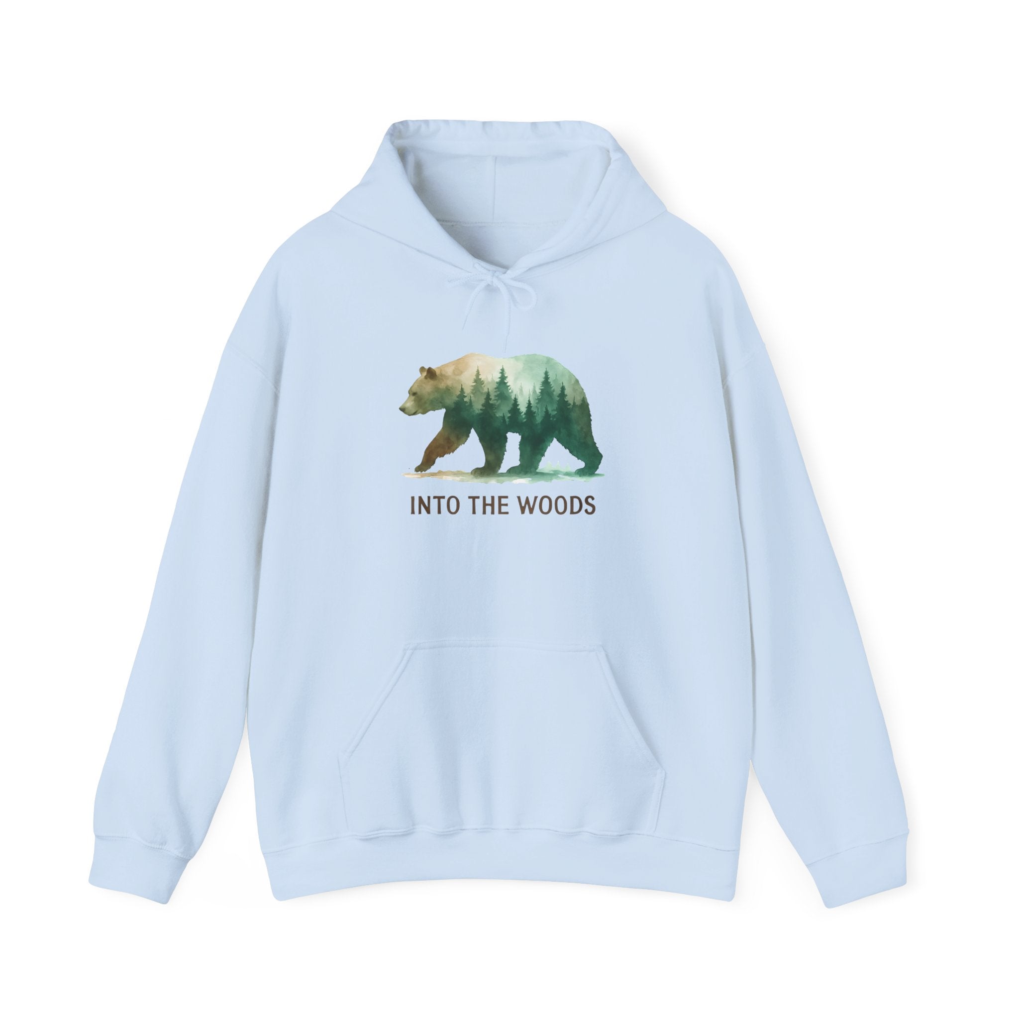 Into the Woods Bear Hoodie — Nature Forest Graphic Hoodie