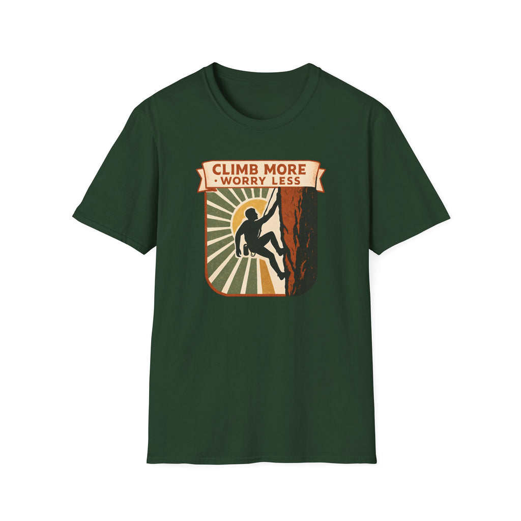 Climb More Worry Less/Mountain Climbing Outdoor Tee