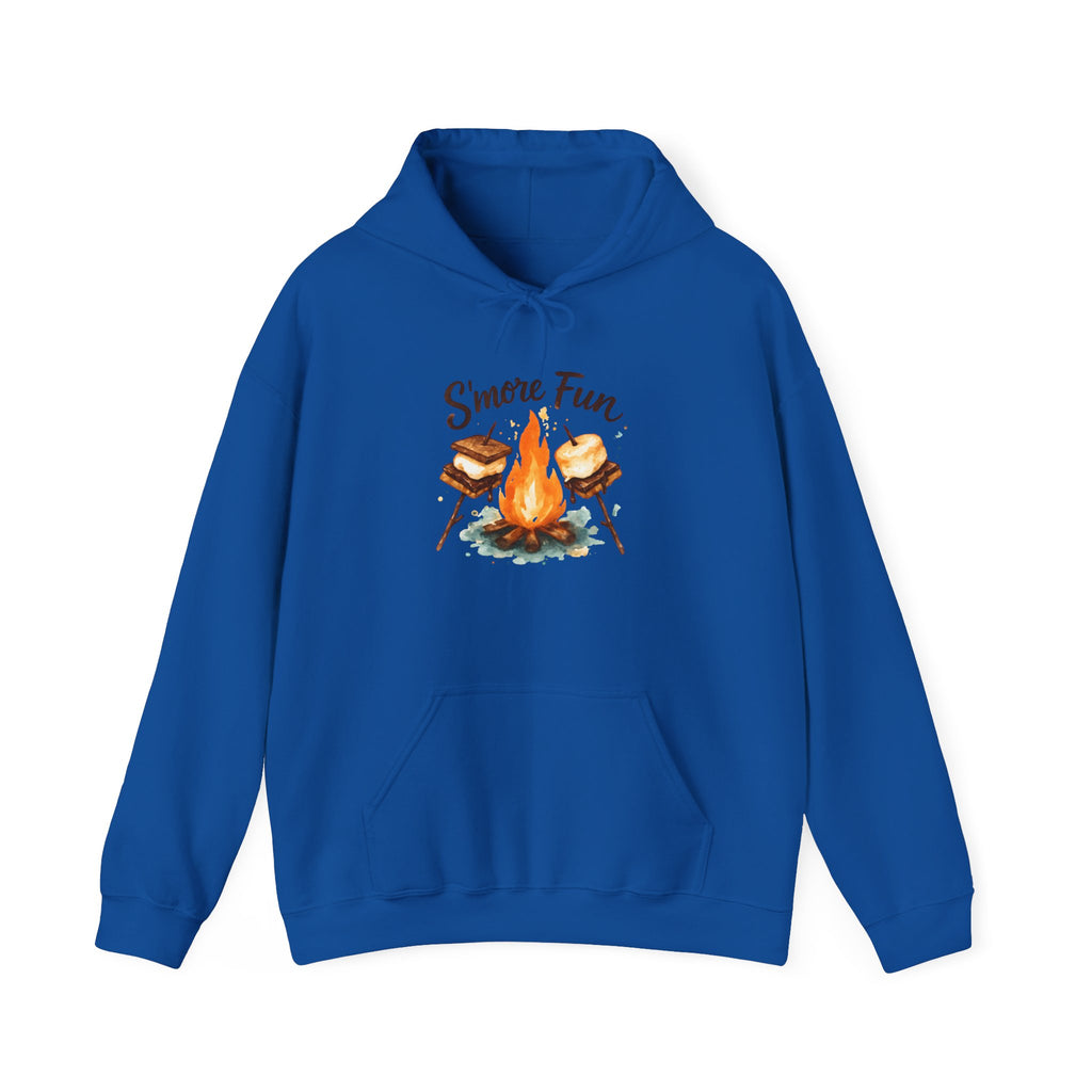 Campfire S'more Fun Hoodie — Cozy Camping Sweatshirt with Marshmallow & Fire Graphic