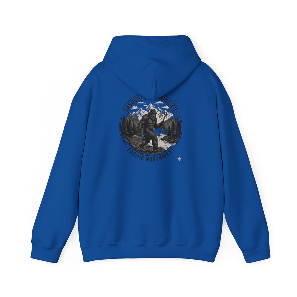 Sasquatch Fishing Co. PNW Hoodie — Pacific Northwest Bigfoot Outdoor Sweatshirt