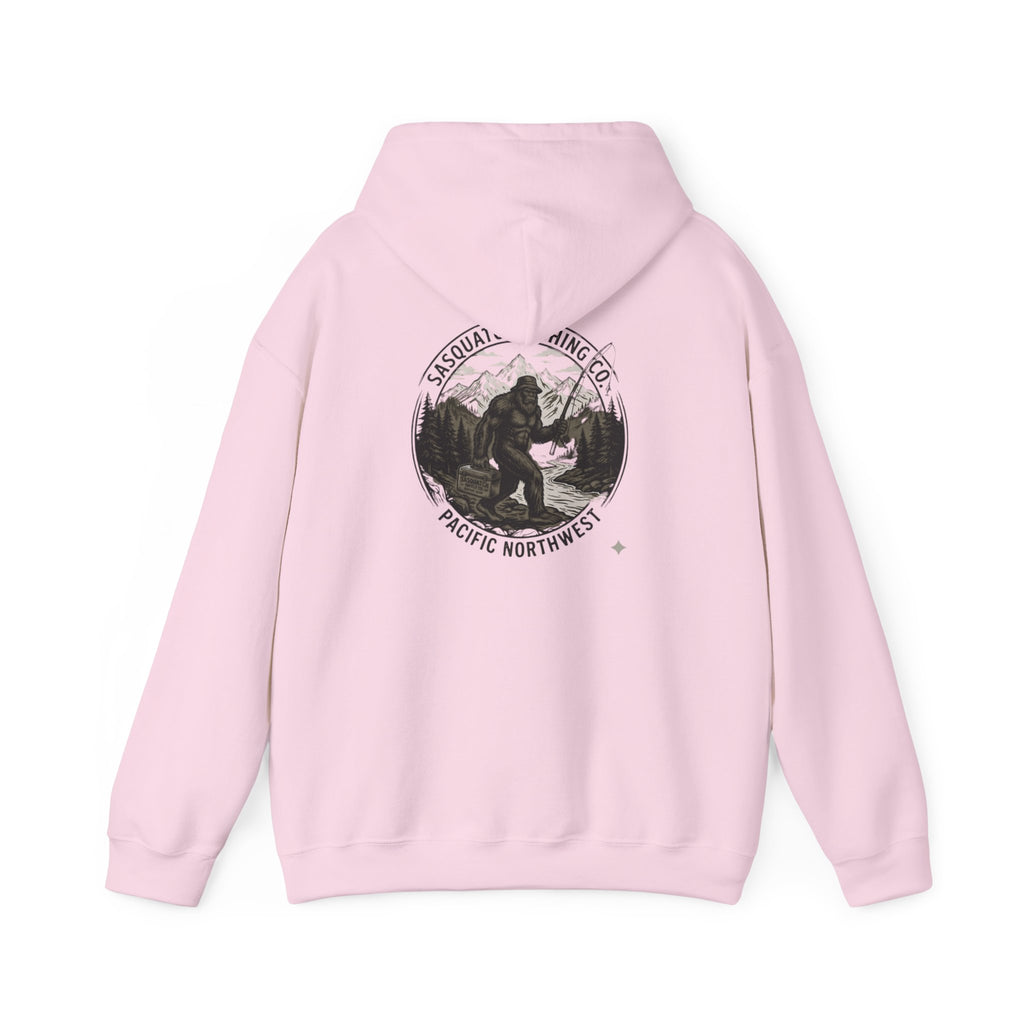 Sasquatch Fishing Co. PNW Hoodie — Pacific Northwest Bigfoot Outdoor Sweatshirt